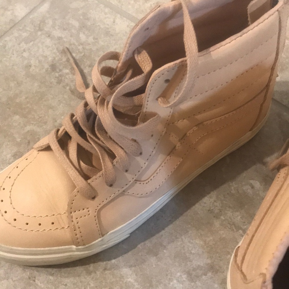 Vans tan leather high tops